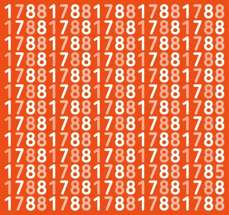 Desafio visual: encontre o número 1785 entre vários 1788 em 30 segundos