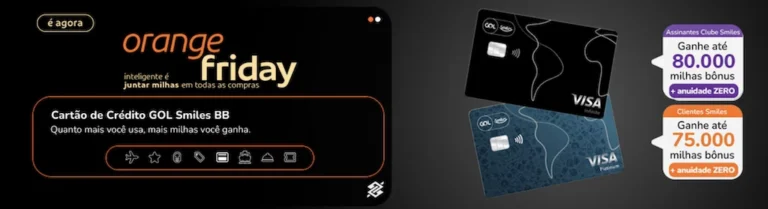 Cartão GOL Smiles oferece até 80 mil milhas de bônus e um ano de anuidade grátis; veja prazos e metas