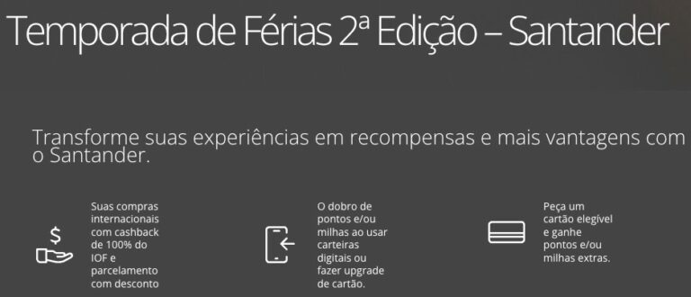 Pontos em dobro no cartão Santander: campanha garante até 20 mil bônus e devolve IOF
